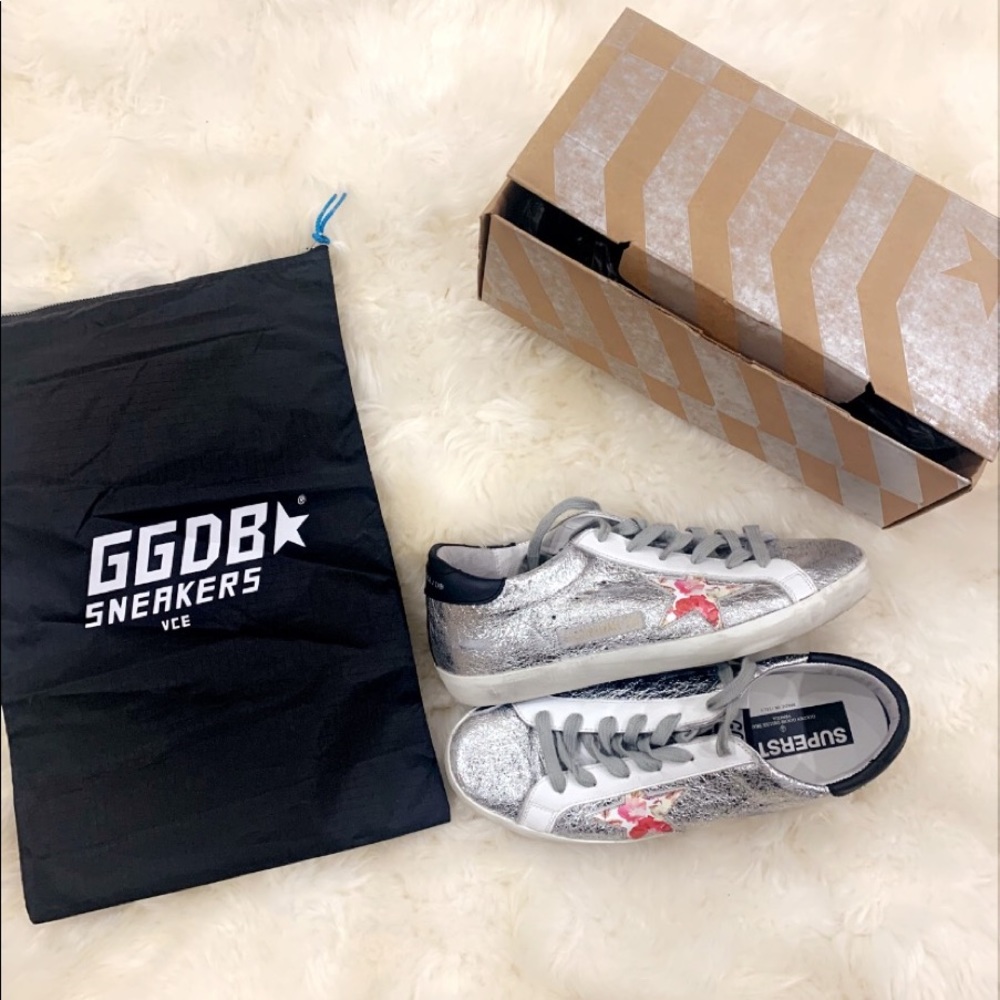 Golden Goose Superstar Crinkled Metallic Leather